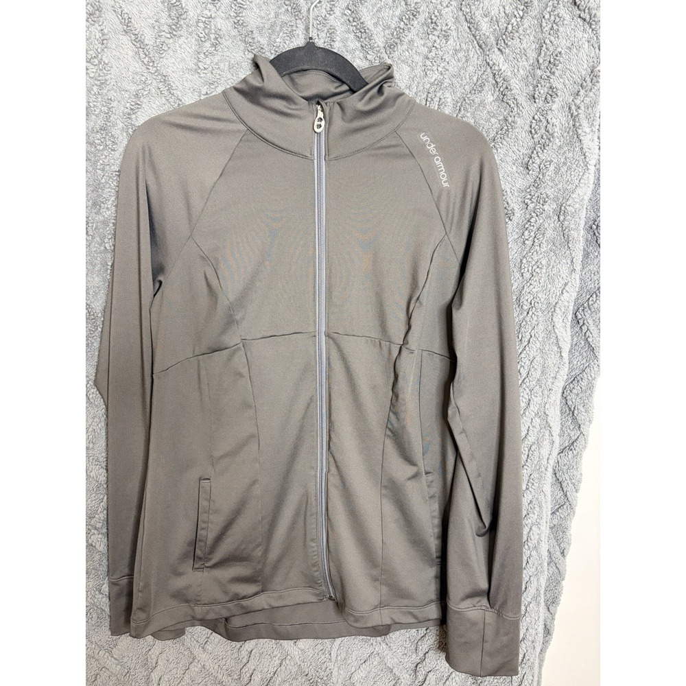 Under Armour Dri Fit Large Gray Full Zip Semi-Fitted Jacket